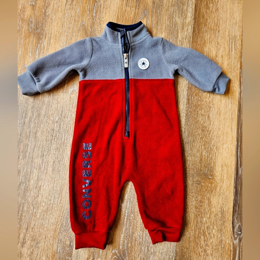 Converse Kids Red and Gray One Piece
